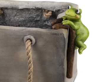 Lustiger Pflanzkübelhänger – Frosch als charmante Dekofigur (18 cm)